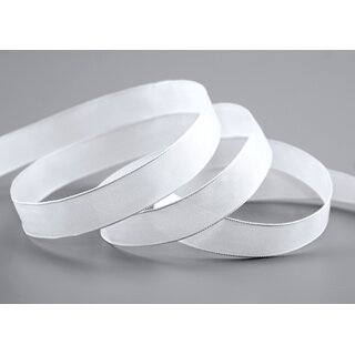 20 m x 15 mm SEIDENBAND LINA 601 Weiss mit Drahtkanten Stoffband Dekoband Drahtkantenband Geschenkband Tischdeko