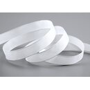 20 m x 15 mm SEIDENBAND LINA 601 Weiss mit Drahtkanten...