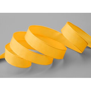 20 m x 15 mm SEIDENBAND LINA 605 DOTTERGELB Gelb mit Drahtkanten Stoffband Dekoband Drahtkantenband Geschenkband Tischdeko