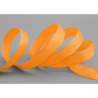 20 m x 15 mm SEIDENBAND LINA 620 ORANGE mit Drahtkanten Stoffband Dekoband Drahtkantenband Geschenkband Tischdeko