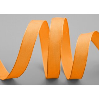 20 m x 15 mm SEIDENBAND LINA 620 ORANGE mit Drahtkanten Stoffband Dekoband Drahtkantenband Geschenkband Tischdeko