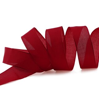3 m x 25 mm SEIDENBAND LINA 018 Bordeaux mit Drahtkanten Stoffband Dekoband Drahtkantenband Geschenkband Tischdeko