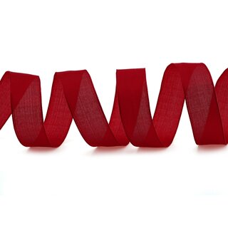 3 m x 25 mm SEIDENBAND LINA 018 Bordeaux mit Drahtkanten Stoffband Dekoband Drahtkantenband Geschenkband Tischdeko