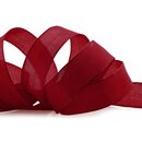 3 m x 25 mm SEIDENBAND LINA 018 Bordeaux mit Drahtkanten...