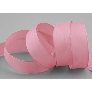 3 m x 25 mm SEIDENBAND LINA 020 ALTROSA Rosa mit Drahtkanten Stoffband Dekoband Drahtkantenband Geschenkband Tischdeko