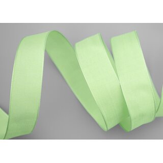 3 m x 25 mm SEIDENBAND LINA 037 LINDGRN Grn mit Drahtkanten Stoffband Dekoband Drahtkantenband Geschenkband Tischdeko