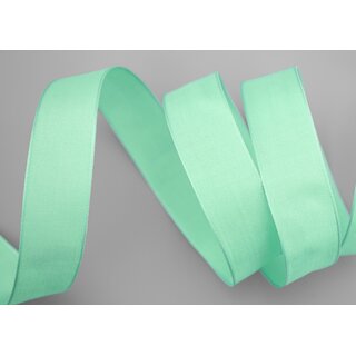 3 m x 25 mm SEIDENBAND LINA 136 HELLGRN Grn mit Drahtkanten Stoffband Dekoband Drahtkantenband Geschenkband Tischdeko
