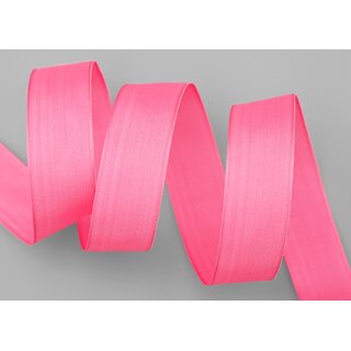 3 m x 25 mm SEIDENBAND LINA 606 ROSA Babypink mit Drahtkanten Stoffband Dekoband Drahtkantenband Geschenkband Tischdeko