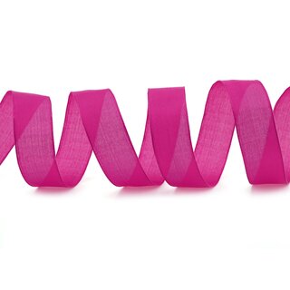 3 m x 25 mm SEIDENBAND LINA 616 PINK Fuchsia mit Drahtkanten Stoffband Dekoband Drahtkantenband Geschenkband Tischdeko