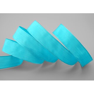 3 m x 25 mm SEIDENBAND LINA 703 TRKIS Trkisblau mit Drahtkanten Stoffband Dekoband Drahtkantenband Geschenkband Tischdeko