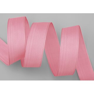 20 m x 25 mm SEIDENBAND LINA 020 ALTROSA Rosa mit Drahtkanten Stoffband Dekoband Drahtkantenband Geschenkband Tischdeko