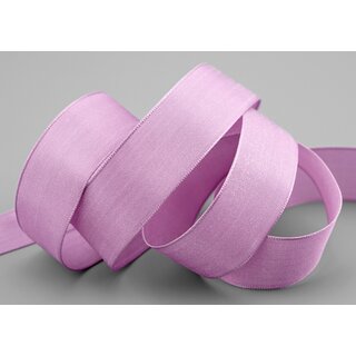 20 m x 25 mm SEIDENBAND LINA 026 LAVENDEL mit Drahtkanten Stoffband Dekoband Drahtkantenband Geschenkband Tischdeko