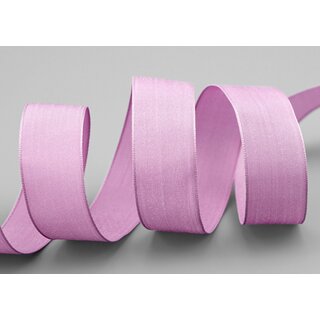 20 m x 25 mm SEIDENBAND LINA 026 LAVENDEL mit Drahtkanten Stoffband Dekoband Drahtkantenband Geschenkband Tischdeko