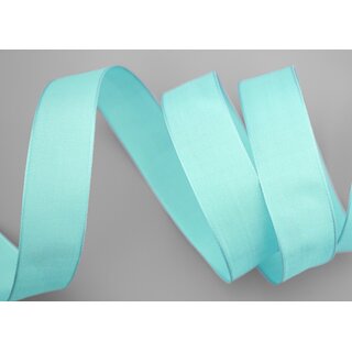 20 m x 25 mm SEIDENBAND LINA 036 Mint Mintgrn mit Drahtkanten Stoffband Dekoband Drahtkantenband Geschenkband Tischdeko
