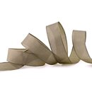 20 m x 25 mm SEIDENBAND LINA 105 BEIGE Hellbraun mit...