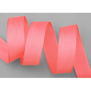 20 m x 25 mm SEIDENBAND LINA 508 TERRAKOTTA Koralle mit Drahtkanten Stoffband Dekoband Drahtkantenband Geschenkband Tischdeko