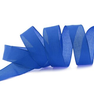 20 m x 25 mm SEIDENBAND LINA 614 BLAU mit Drahtkanten Stoffband Dekoband Drahtkantenband Geschenkband Tischdeko