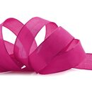 20 m x 25 mm SEIDENBAND LINA 616 PINK Fuchsia mit...