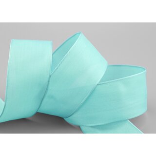 3 m x 40 mm SEIDENBAND LINA 036 Mint Mintgrn mit Drahtkanten Stoffband Dekoband Drahtkantenband Geschenkband Tischdeko