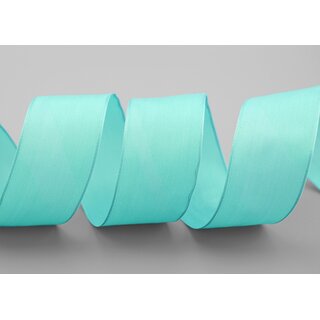 3 m x 40 mm SEIDENBAND LINA 036 Mint Mintgrn mit Drahtkanten Stoffband Dekoband Drahtkantenband Geschenkband Tischdeko