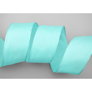 3 m x 40 mm SEIDENBAND LINA 036 Mint Mintgrn mit Drahtkanten Stoffband Dekoband Drahtkantenband Geschenkband Tischdeko