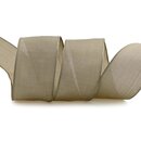 3 m x 40 mm SEIDENBAND LINA 105 BEIGE Hellbraun mit...