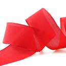 3 m x 40 mm SEIDENBAND LINA 609 ROT mit Drahtkanten...