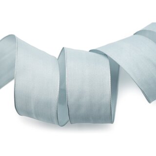 3 m x 40 mm SEIDENBAND LINA 631 GRAU Hellgrau mit Drahtkanten Stoffband Dekoband Drahtkantenband Geschenkband Tischdeko