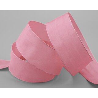 20 m x 40 mm SEIDENBAND LINA 020 ALTROSA Rosa mit Drahtkanten Stoffband Dekoband Drahtkantenband Geschenkband Tischdeko