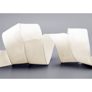 20 m x 40 mm SEIDENBAND LINA 104 Ivory Creme mit Drahtkanten Stoffband Dekoband Drahtkantenband Geschenkband Tischdeko