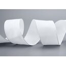 20 m x 40 mm SEIDENBAND LINA 601 Weiss mit Drahtkanten...