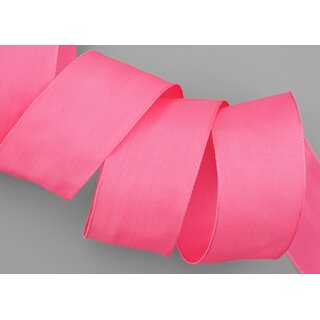20 m x 40 mm SEIDENBAND LINA 606 ROSA Babypink mit Drahtkanten Stoffband Dekoband Drahtkantenband Geschenkband Tischdeko