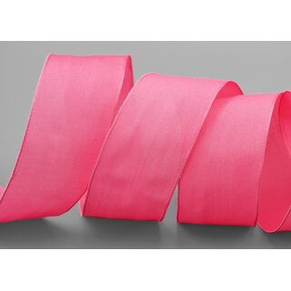 20 m x 40 mm SEIDENBAND LINA 606 ROSA Babypink mit Drahtkanten Stoffband Dekoband Drahtkantenband Geschenkband Tischdeko