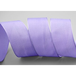 20 m x 40 mm SEIDENBAND LINA 610 Flieder mit Drahtkanten Stoffband Dekoband Drahtkantenband Geschenkband Tischdeko