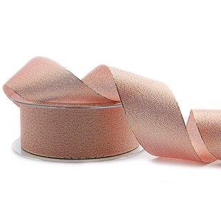 VIENNA 20 m x 40 mm ROSA GOLD Dekoband mit Lurex...
