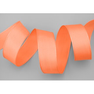 3 m x 25 mm Drahtkantenband LEO APRICOT Lachs (034) Dekoband mit Drahtkanten einfarbig Geschenkband Stoffband Schleifenband Visco Draht