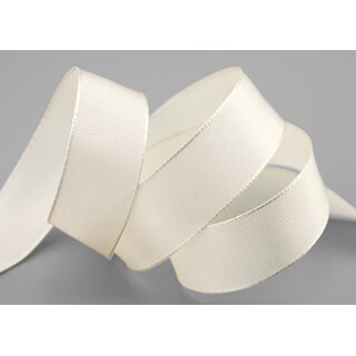 3 m x 25 mm Drahtkantenband LEO CREME Ivory (104) Dekoband mit Drahtkanten einfarbig Geschenkband Stoffband Schleifenband Visco Draht