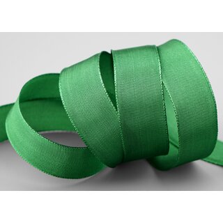 3 m x 25 mm Drahtkantenband LEO GRN Grasgrn (137) Dekoband mit Drahtkanten einfarbig Geschenkband Stoffband Schleifenband Visco Draht