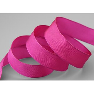3 m x 25 mm Drahtkantenband LEO HIMBEERE (169) Dekoband mit Drahtkanten einfarbig Geschenkband Stoffband Schleifenband Visco Draht