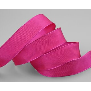 3 m x 25 mm Drahtkantenband LEO HIMBEERE (169) Dekoband mit Drahtkanten einfarbig Geschenkband Stoffband Schleifenband Visco Draht