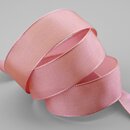 3 m x 25 mm Drahtkantenband LEO ALTROSA Puderrosa Rosa...