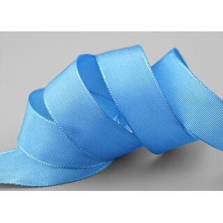 3 m x 25 mm Drahtkantenband LEO TAUBENBLAU Hellblau (214) Dekoband mit Drahtkanten einfarbig Geschenkband Stoffband Schleifenband Visco Draht