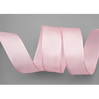 3 m x 25 mm Drahtkantenband LEO HELLROSA Rosa (220) Dekoband mit Drahtkanten einfarbig Geschenkband Stoffband Schleifenband Visco Draht