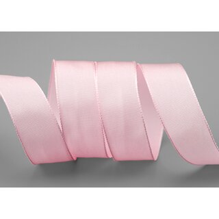 3 m x 25 mm Drahtkantenband LEO HELLROSA Rosa (220) Dekoband mit Drahtkanten einfarbig Geschenkband Stoffband Schleifenband Visco Draht