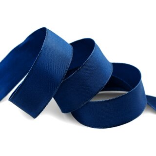3 m x 25 mm Drahtkantenband LEO DUNKELBLAU (244) Dekoband mit Drahtkanten einfarbig Geschenkband Stoffband Schleifenband Visco Draht