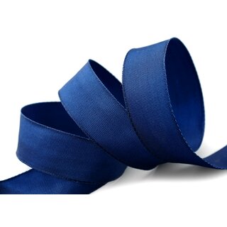 3 m x 25 mm Drahtkantenband LEO DUNKELBLAU (244) Dekoband mit Drahtkanten einfarbig Geschenkband Stoffband Schleifenband Visco Draht