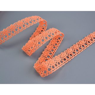 Spitzenband Emilia ORANGE 1 m x 15 mm Meterware...