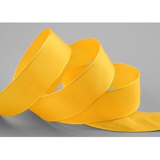 3 m x 25 mm Drahtkantenband LEO GELB Dunkelgelb (534) Dekoband mit Drahtkanten einfarbig Geschenkband Stoffband Schleifenband Visco Draht