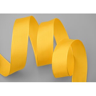 3 m x 25 mm Drahtkantenband LEO GELB Dunkelgelb (534) Dekoband mit Drahtkanten einfarbig Geschenkband Stoffband Schleifenband Visco Draht