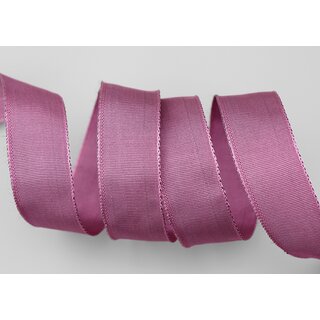 3 m x 25 mm Drahtkantenband LEO ALTROSA Dunkel (603) Dekoband mit Drahtkanten einfarbig Geschenkband Stoffband Schleifenband Visco Draht